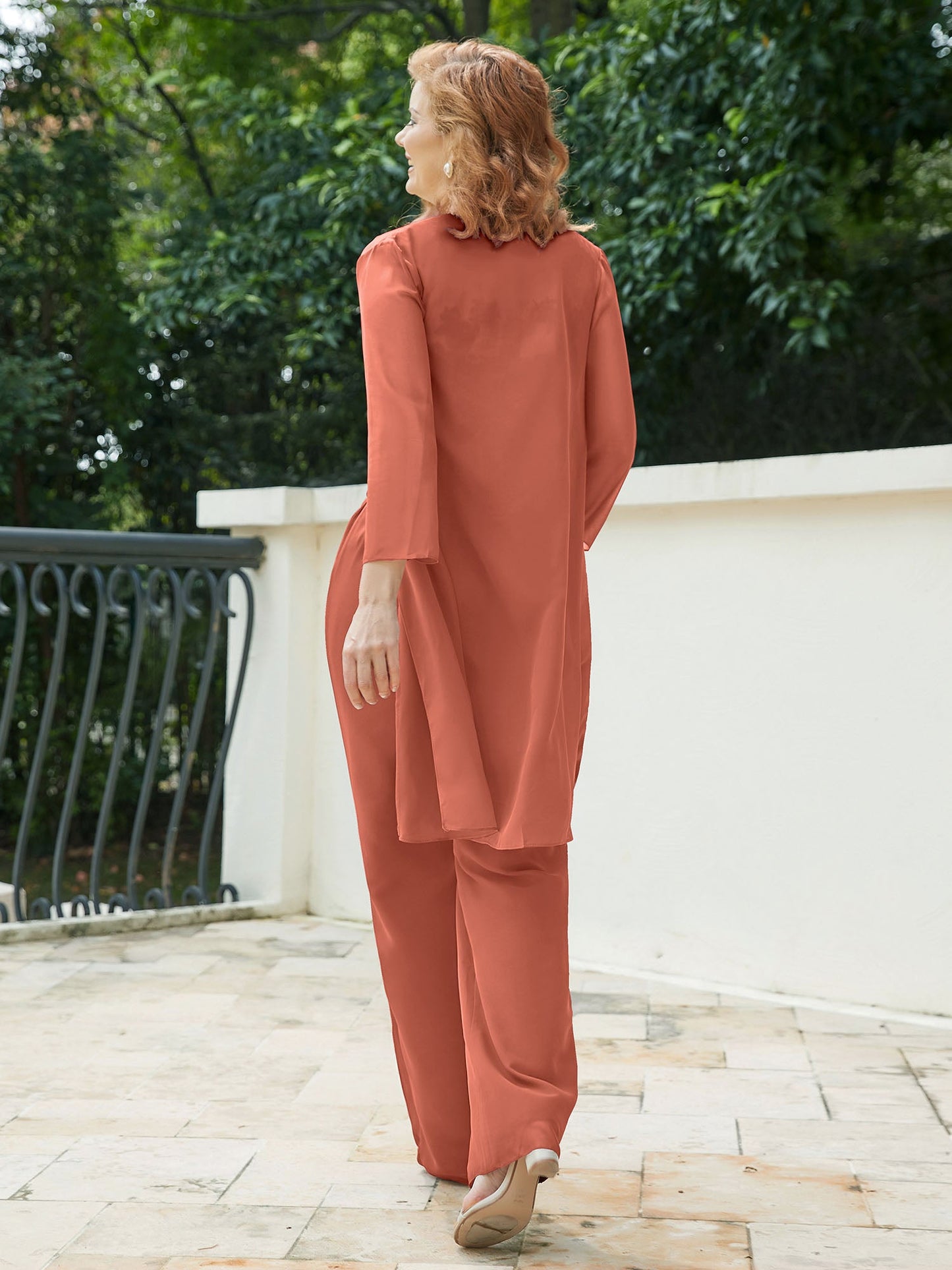 Mother of The Bride Pantsuits Jacket - Chiffon Long Mother Groom Dresses 3 Pieces
