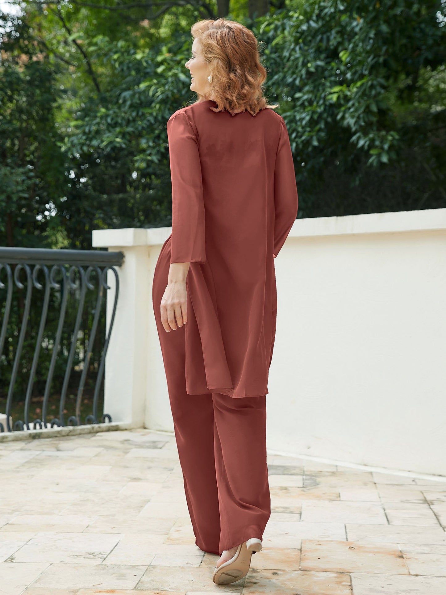 Mother of The Bride Pantsuits Jacket - Chiffon Long Mother Groom Dresses 3 Pieces