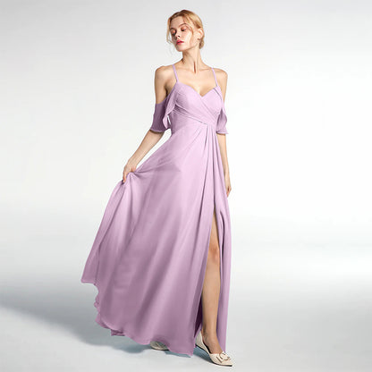 Strapless solid color bridesmaid dress