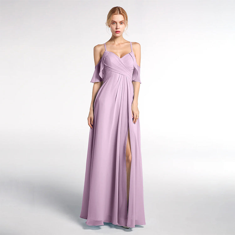 Strapless solid color bridesmaid dress