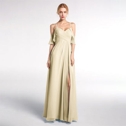 Strapless solid color bridesmaid dress