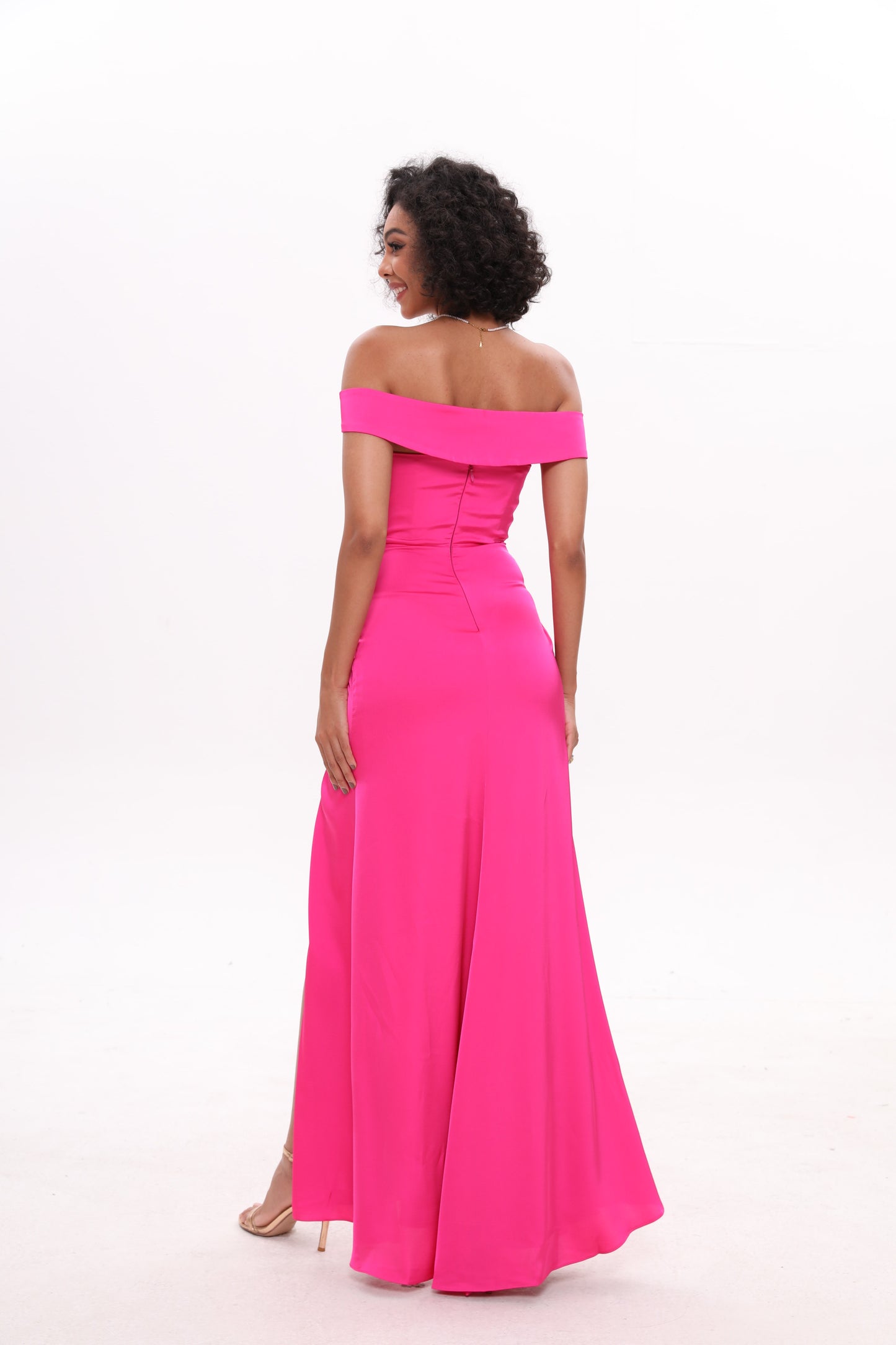 Sexy Elegant V-Neck Off-The-Shoulder High Slit Prom Dresses