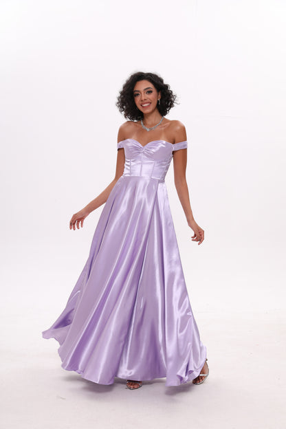 A Line Off Shoulder Evening Party Dress Bridesmaid Dress