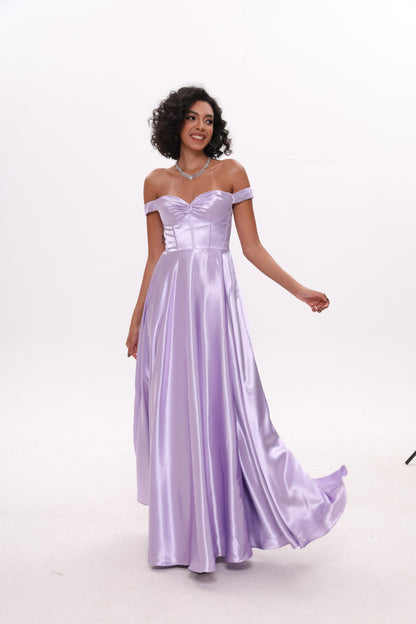 A Line Off Shoulder Evening Party Dress Bridesmaid Dress