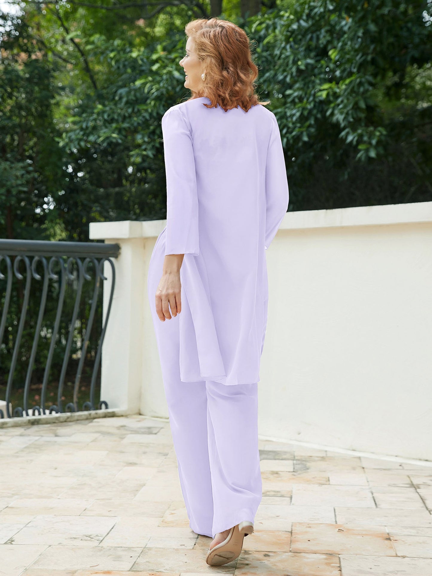 Mother of The Bride Pantsuits Jacket - Chiffon Long Mother Groom Dresses 3 Pieces